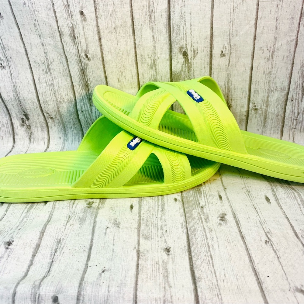 Bokos Slides Lime Green Size 9 - Picture 5 of 9